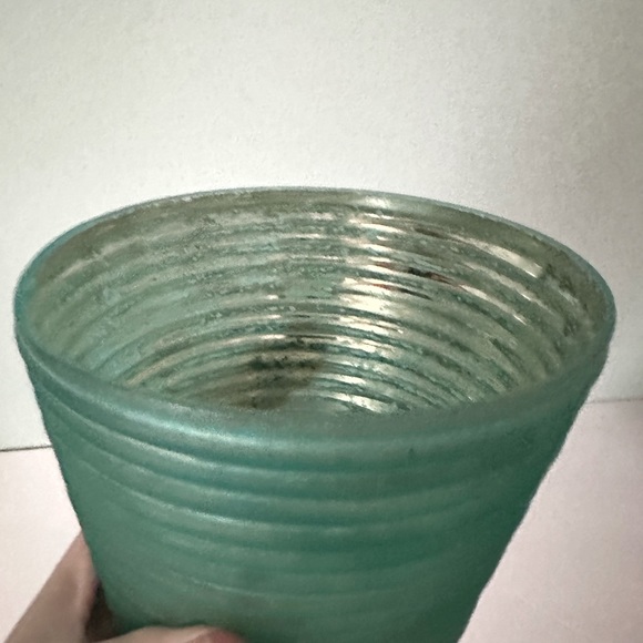 Crate&Barrel Set of Frosted Aqua Votive ~4x4” Mercury Glass Look - Picture 10 of 12